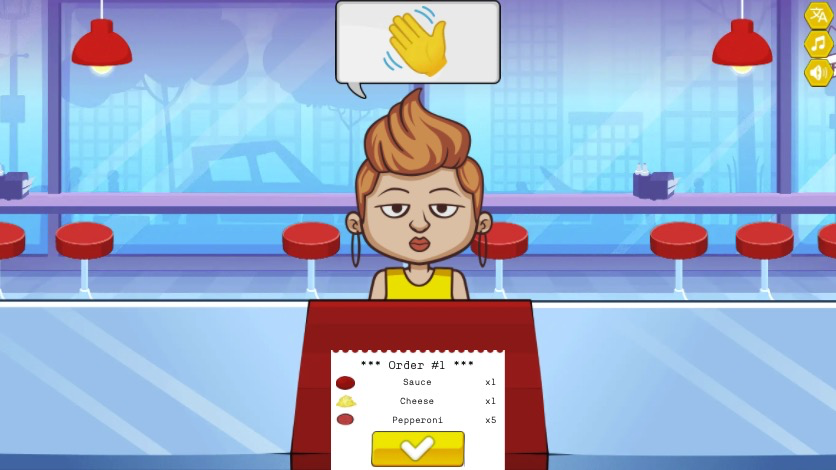 店舗に訪れるお客さんの注文に応えよう