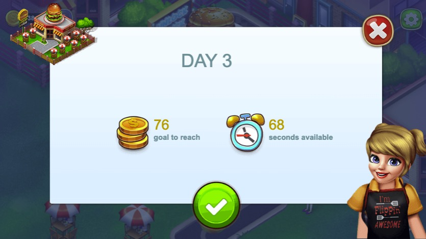 今日の目標コイン数と制限時間を確認し、チャレンジ開始