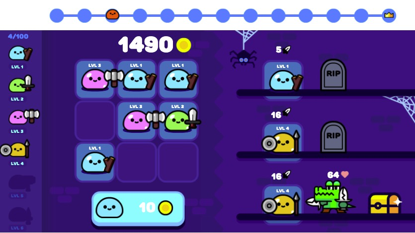 敵の強化に備え、スライムを進化させて戦い続けよう