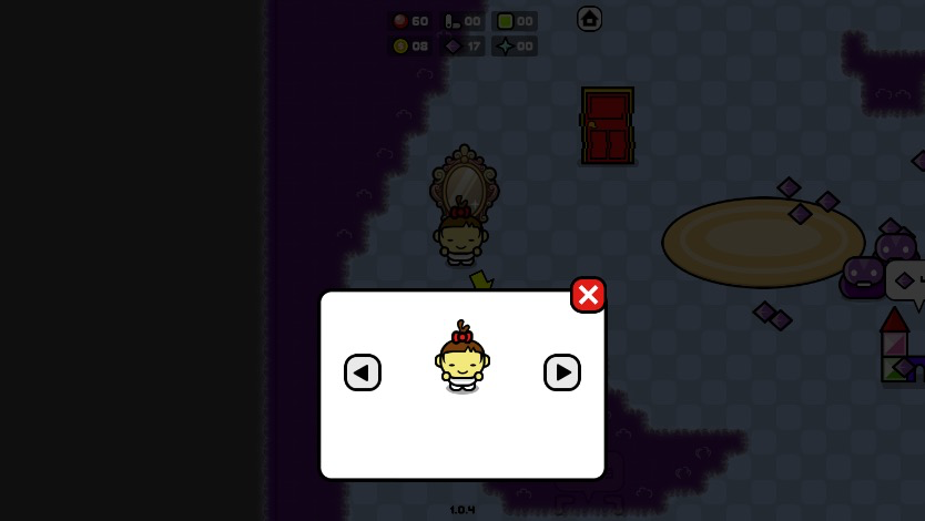 集めたコインで鏡を使い、主人公の外見をカスタマイズ可能