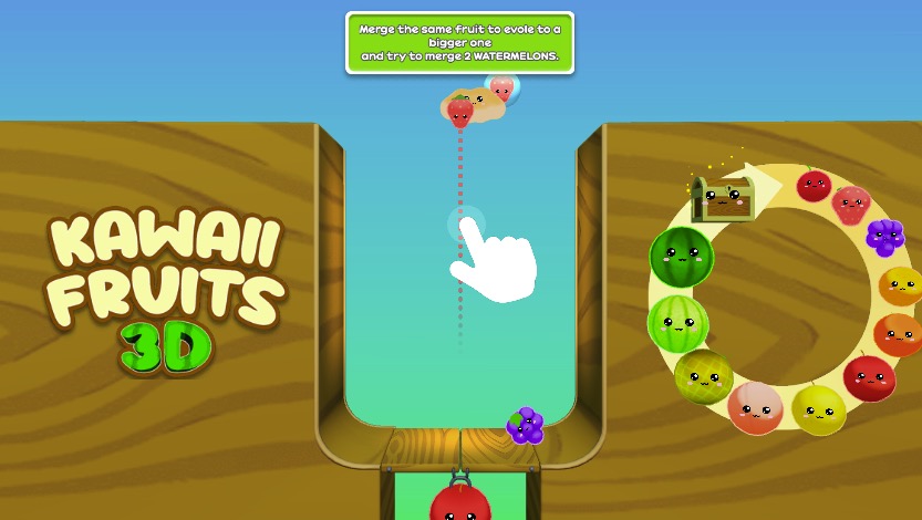 フルーツをどの位置に落とすか戦略的に選択しよう