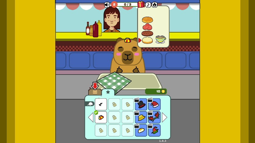 カピバラに帽子を被せて、かわいくカスタマイズ可能