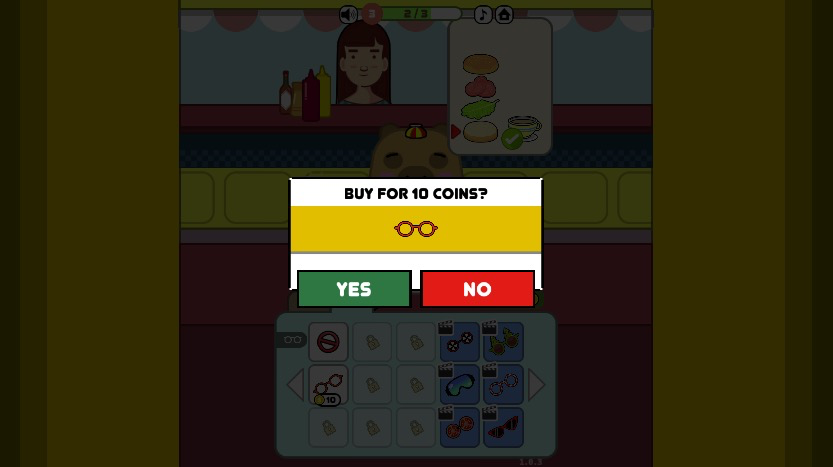 コインを集めて新しいファッションアイテムを購入