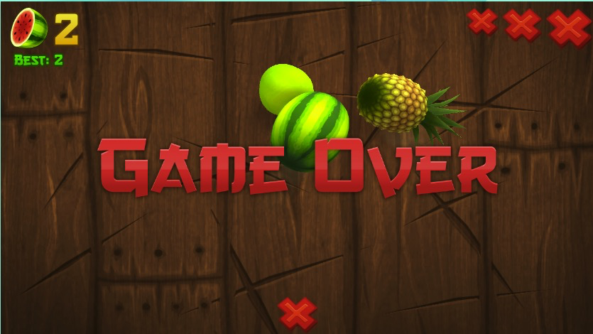 フルーツを逃すと即ゲームオーバーとなる緊張感