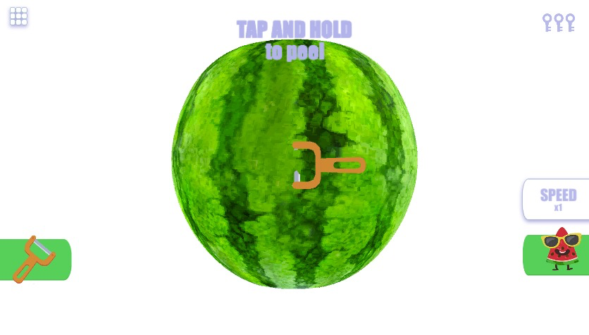 スイカをピーラーで剥いて、完璧な形を目指そう！