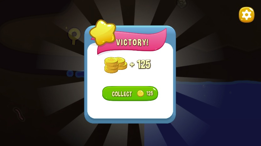 ステージをクリアすると報酬としてコインを獲得できる