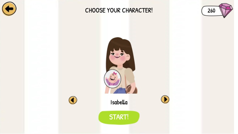 カスタムモードで好きな赤ちゃんを選んでスタート