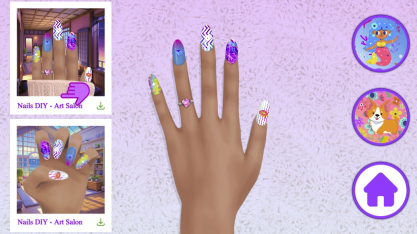 完成したネイルアートを画像に保存してシェア