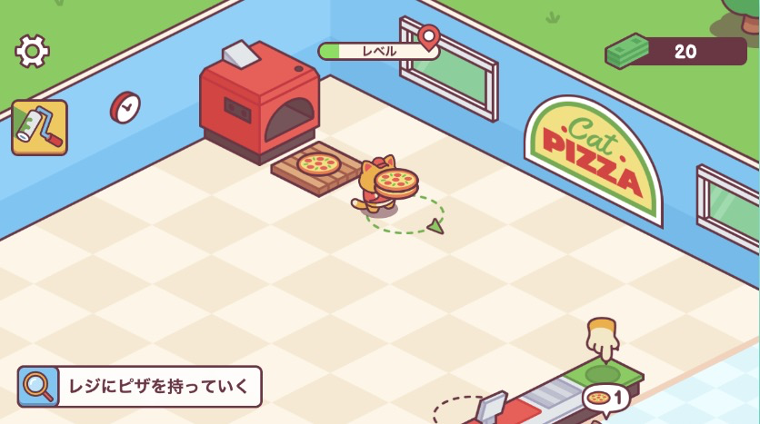 最初に持てるピザは最大2枚まで。効率的に運んで高評価を狙おう