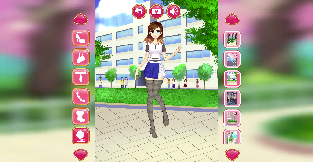 豊富な背景から選んでシーンをカスタマイズ可能