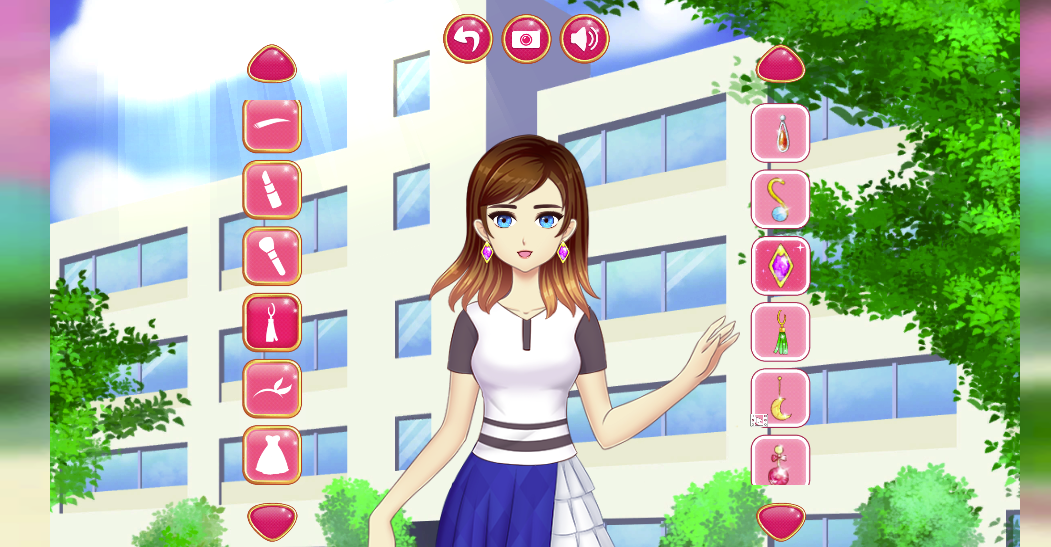 イヤリング選択時はズームアップで細部まで確認