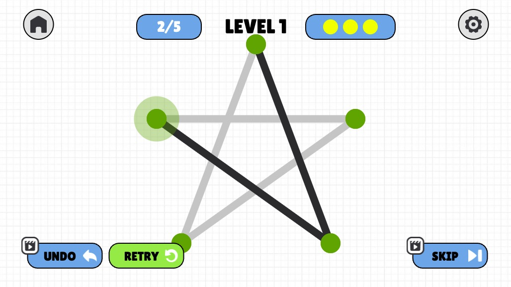 クリックとドラッグで一筆書きの線を引く操作