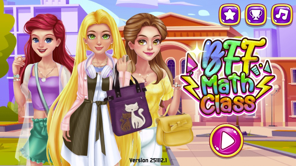 スタート画面に立つかわいい女の子がプレイヤーを迎える