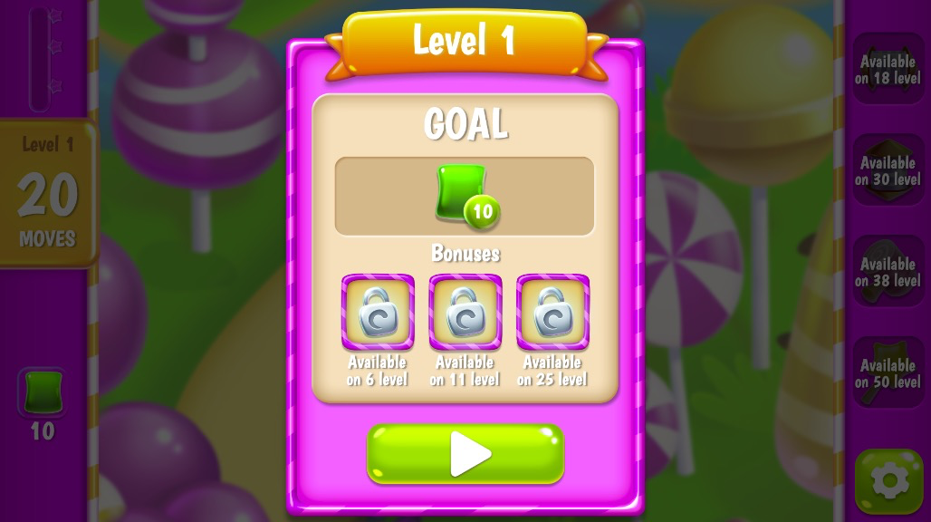 各レベル開始時にゴール条件をしっかり確認しよう