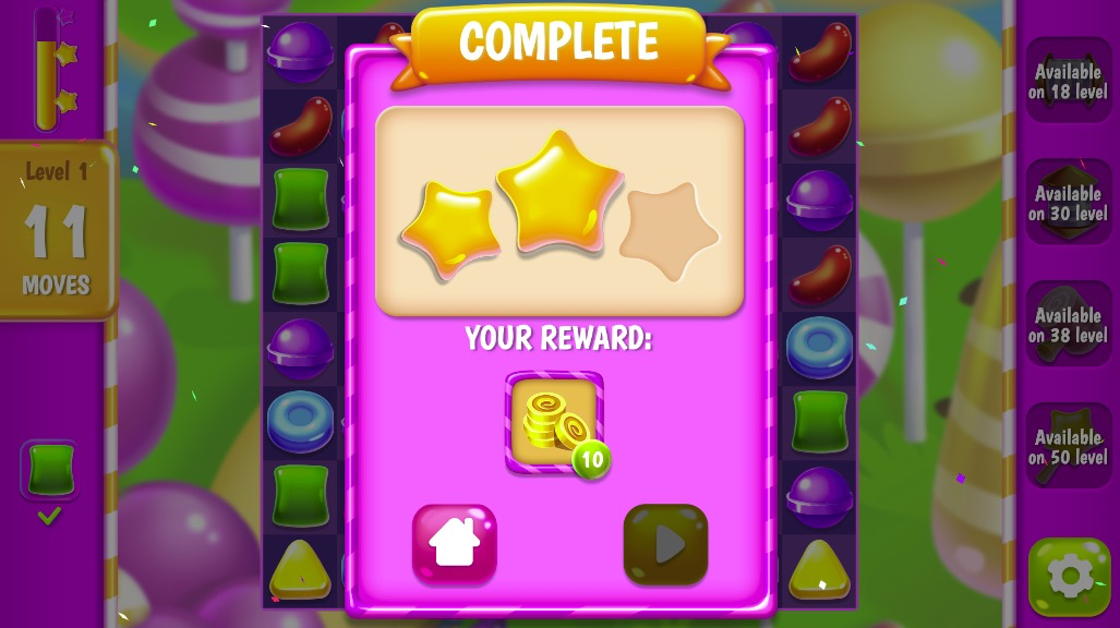 ステージクリアでコインを獲得し、次の冒険へ進もう