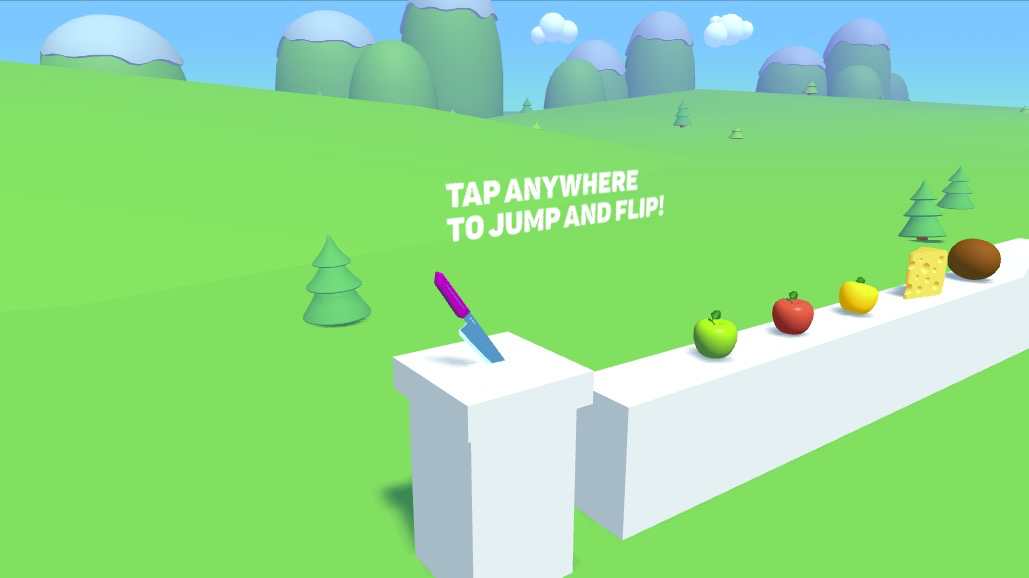 画面をタップしてナイフを飛ばし、的確に食材を斬り刻む爽快アクション