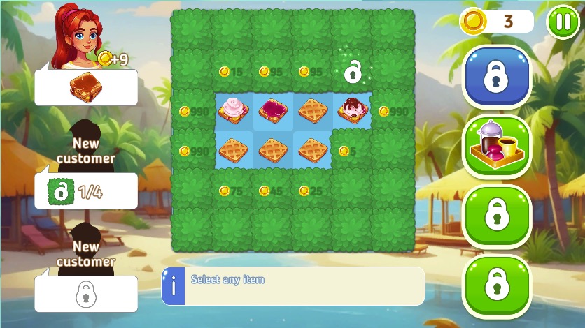 セル内で食べ物を組み合わせて新たな料理を作ろう