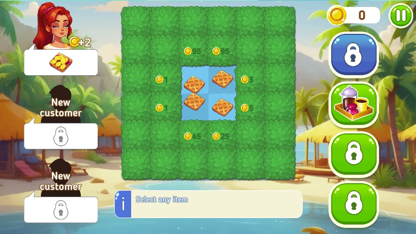 食べ物が引き寄せ合う動きで合体を視覚的に楽しむ