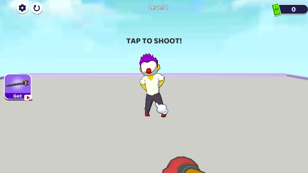 陽気に踊るピエロを狙って、爽快なアクションを楽しもう！