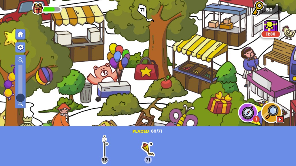 左のバーで画面を拡大縮小し、細かい作業も簡単