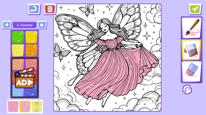 細かいディテールの塗り絵もあり、大人も満足できる内容