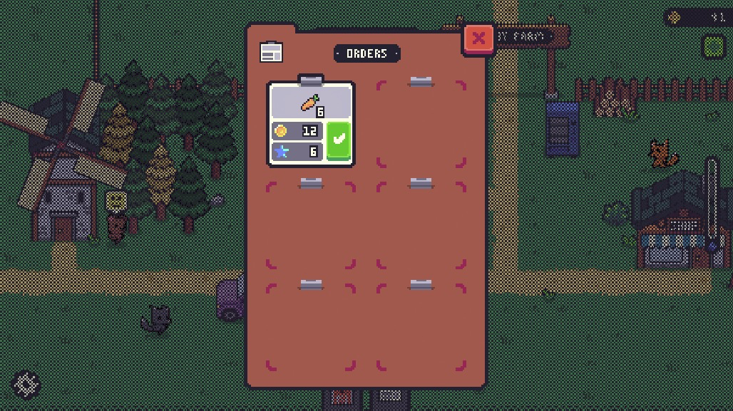 お客さんの注文に応えて作物を販売しよう