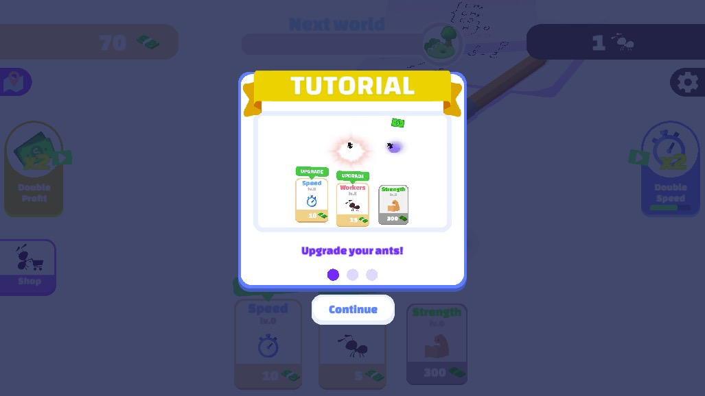 ゲームの基本を学ぶチュートリアルで、アリたちの世界に飛び込もう
