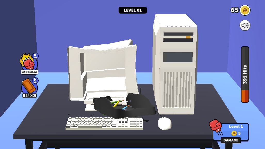 画面をタップし続けて、全力で破壊しよう！