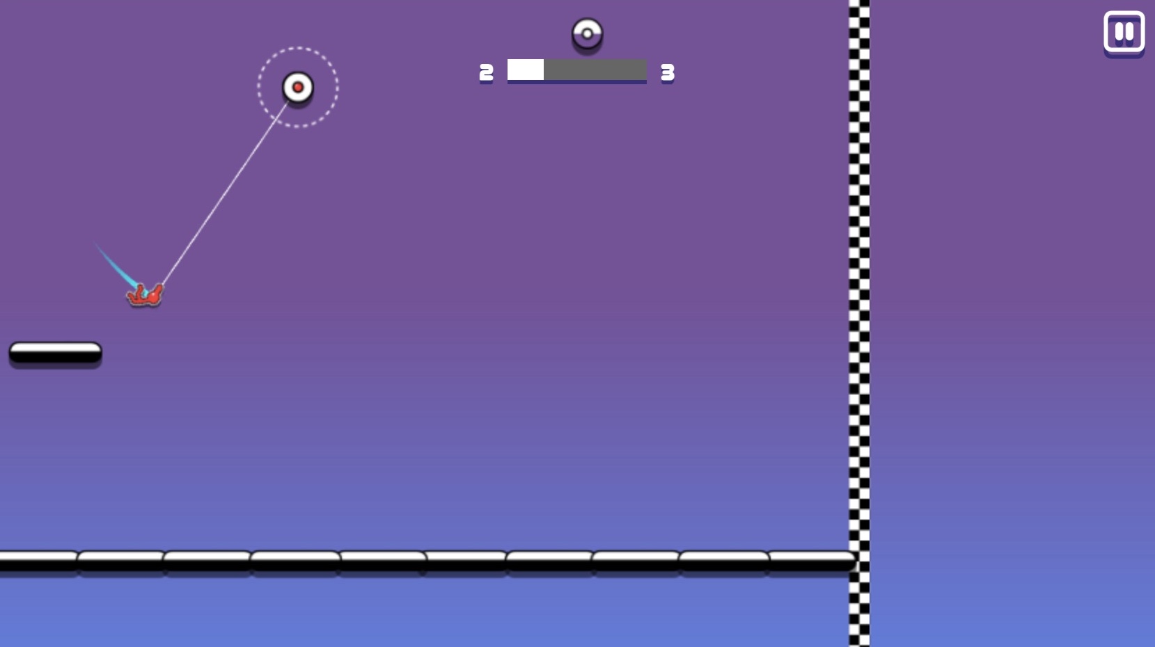 紐を使い、棒人間が空中を自在に舞うスリリングな体験