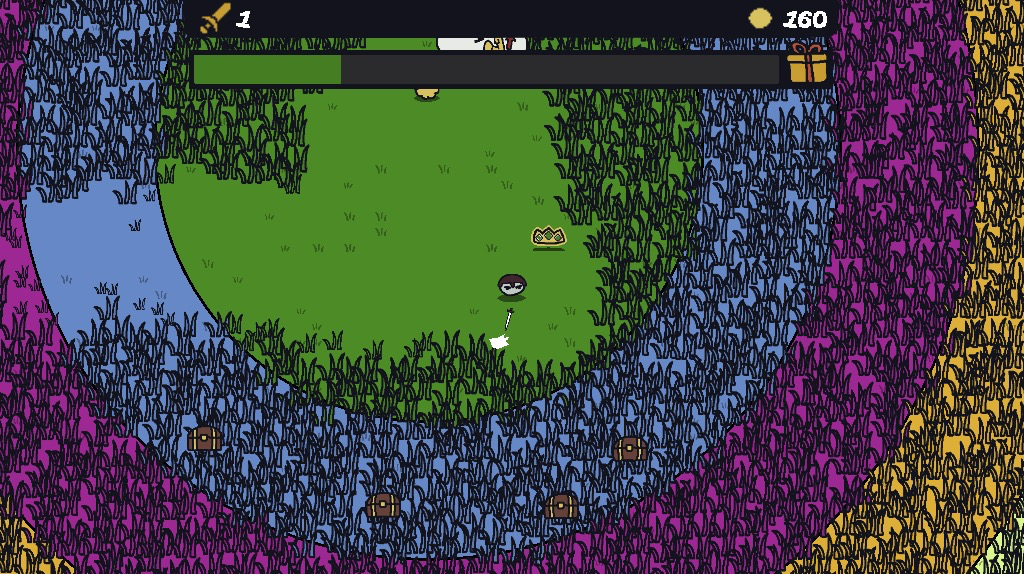 草むらの中に隠されたアイテムや宝箱を探し出そう