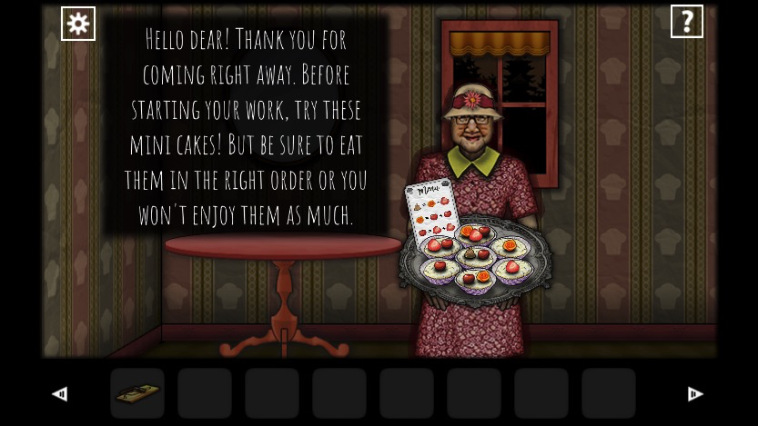 怪しい雰囲気のおばあちゃんからケーキを受け取る場面が緊張感を高める