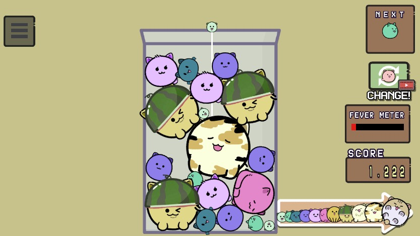 画面いっぱいに広がるカラフルな猫たち