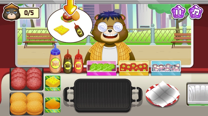 お客さんの要望に応じたハンバーガーを作成