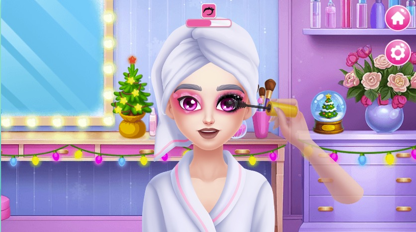 豪華なメイクアップでどんどん華やかに変身中