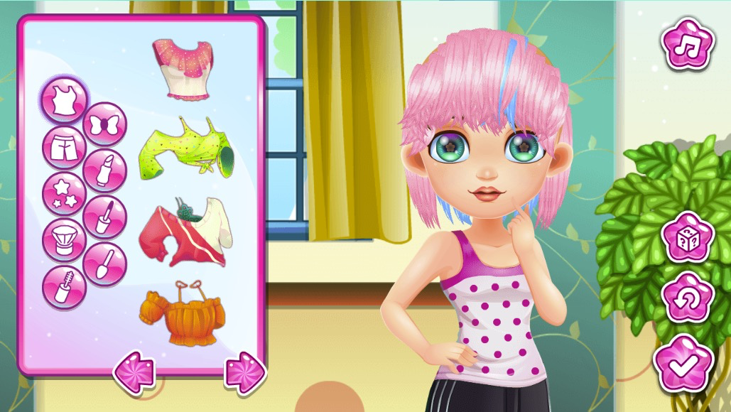 ヘアスタイルが完成したら、次は服を選んでトータルコーディネートを楽しむ