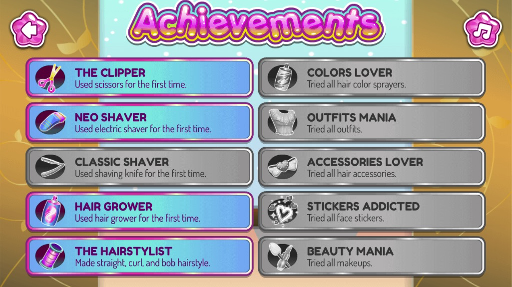 スタイルを完成させると、アチーブメントを獲得するやりがい満載の報酬