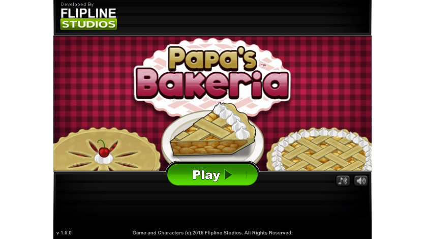 美味しそうなパイが並ぶゲームのスタート画面が魅力的