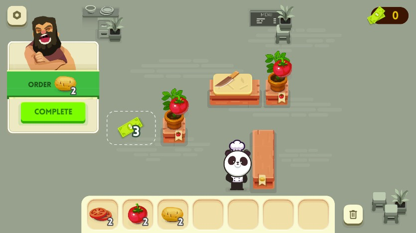 稼いだお金でキッチンのツールや野菜の苗をアンロックしよう