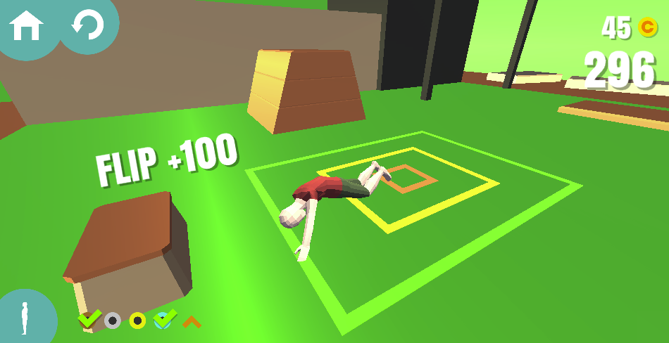 予期せぬ着地ミスが発生し、リトライを迫られる場面